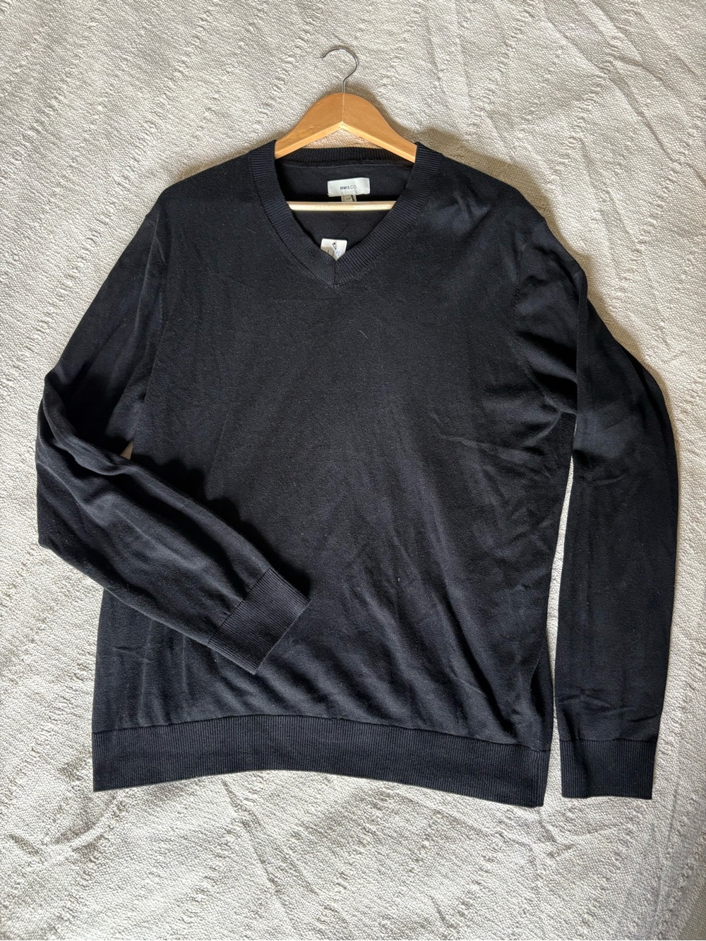 RW&CO. Black V-Neck Lightweight Sweater